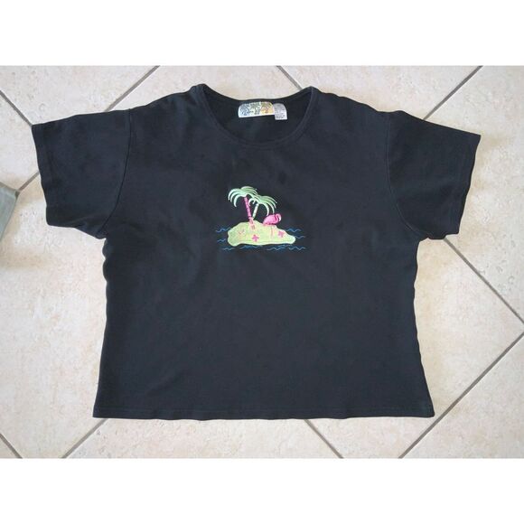 Lot of 2 plus Shirts Sag Harbor Olive Green Shirt Beaded Neckline Black Casual - Picture 7 of 10